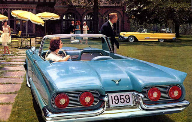 Retro 1959 Ford Thunderbird convertible