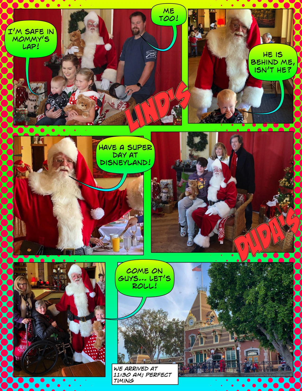 A comic view of Christmas Eve 2019 at Dosneyland with family!