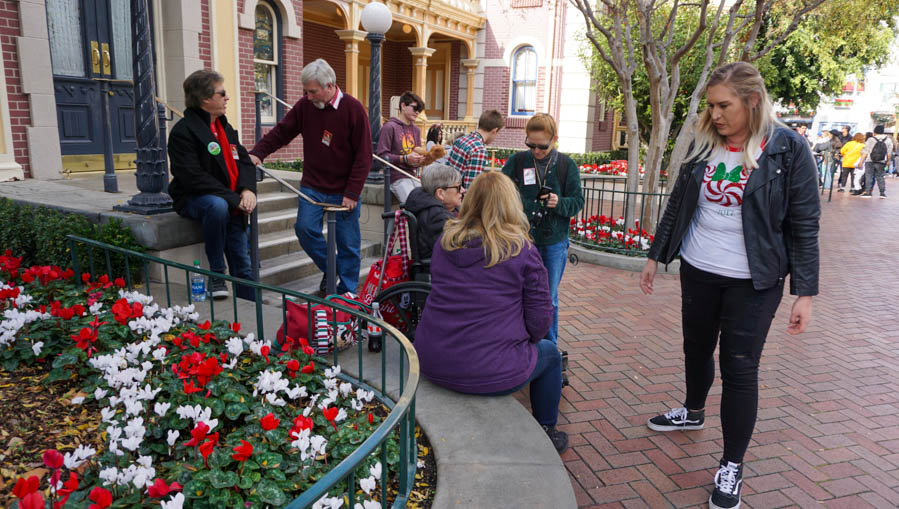 Waiting for the Christmas Walking Tour to begin at Disneyland 12/24/2019