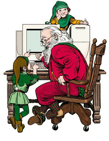 Santa At The Computer
