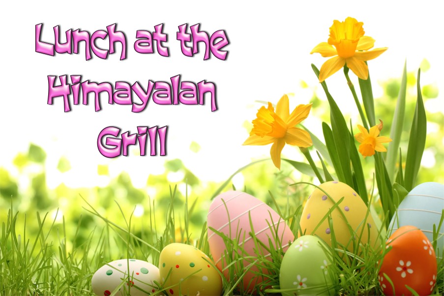 Lunch at the Hinalayan Grill before doing Easter eggs 2015