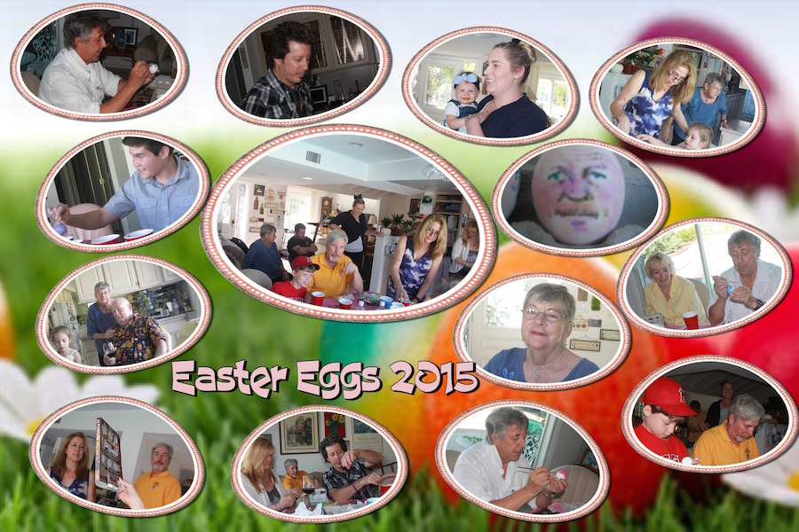 Coloring Easter Eggs April 2015 with family and friends