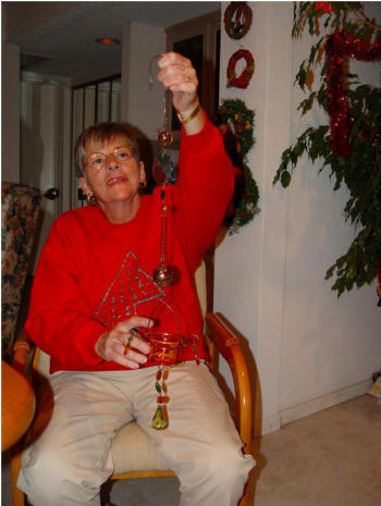 Sue decorating at Christmas