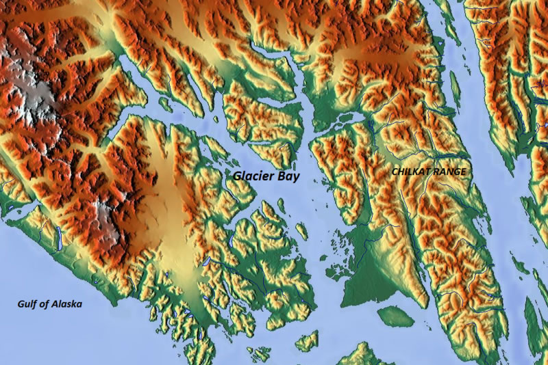 Glacer Bay relief map