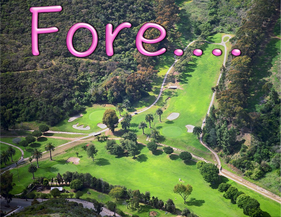 Breakfast and golf before the  patio May 16th 2015 in Avalon