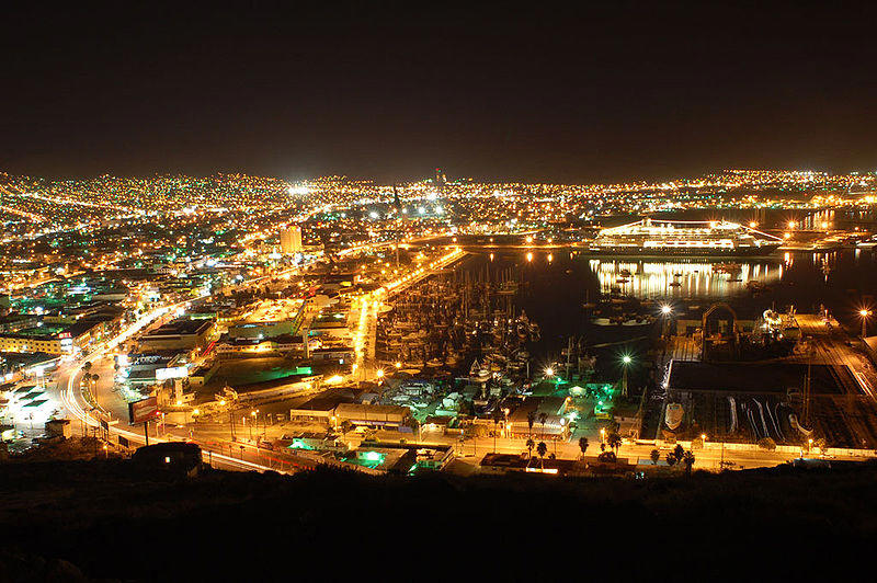 At night