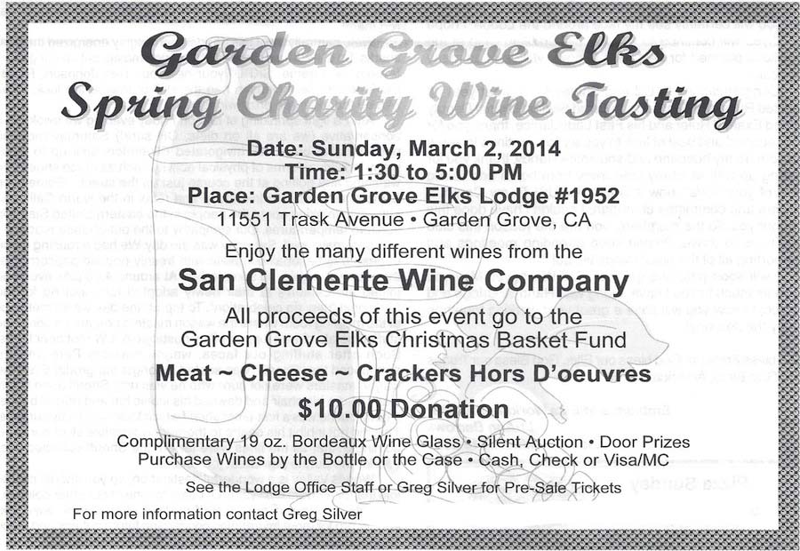 Wine tasting at Garden Grove 3/2/2014