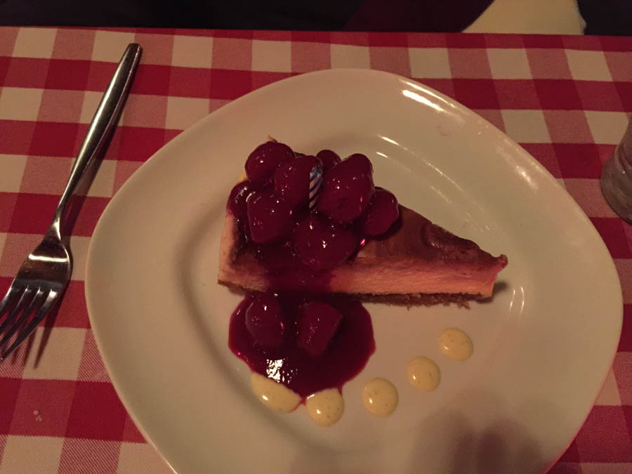 Dining at Il Garage to celebrate Greg's birthday