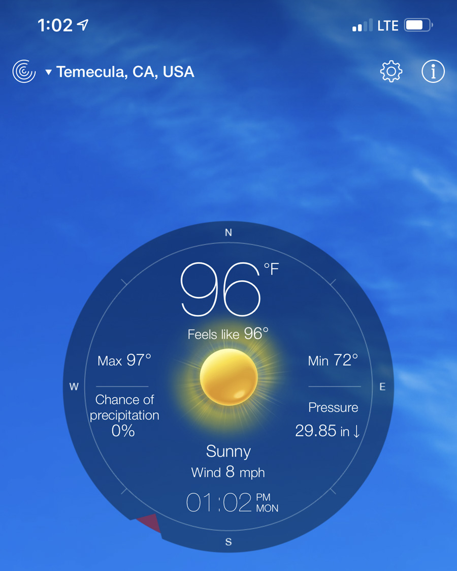 Visiting Temecula July 15th 2019