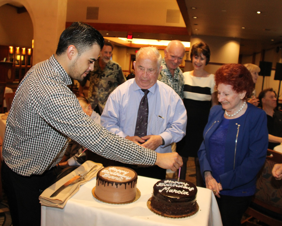 Bernie (98)and Marcia (84) celebrate thier birthdays at Old Ranch