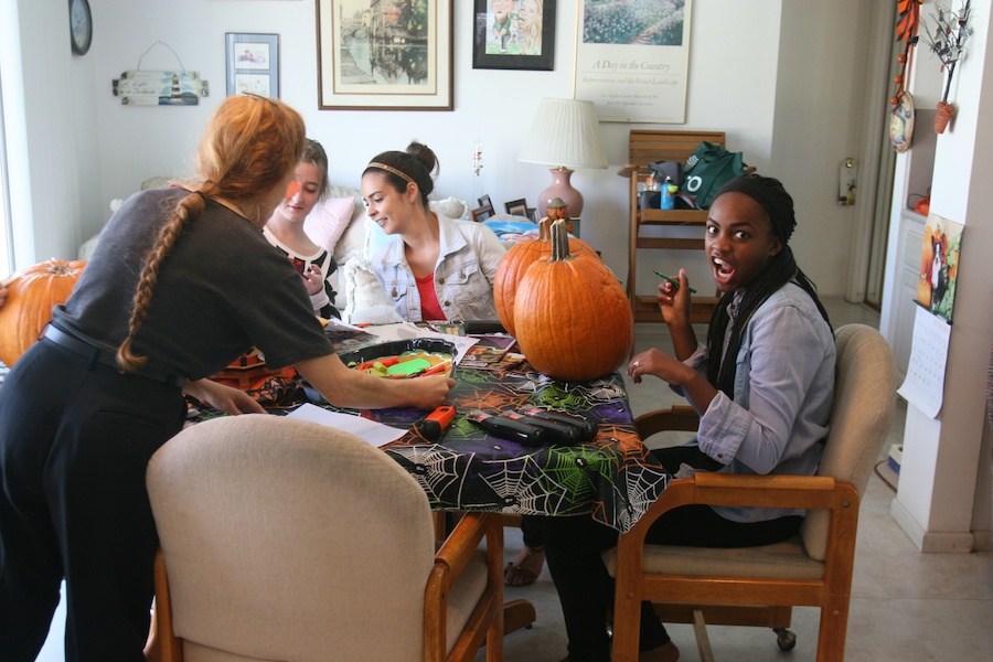 Pumpkin carving with family and friends 10/27/2013