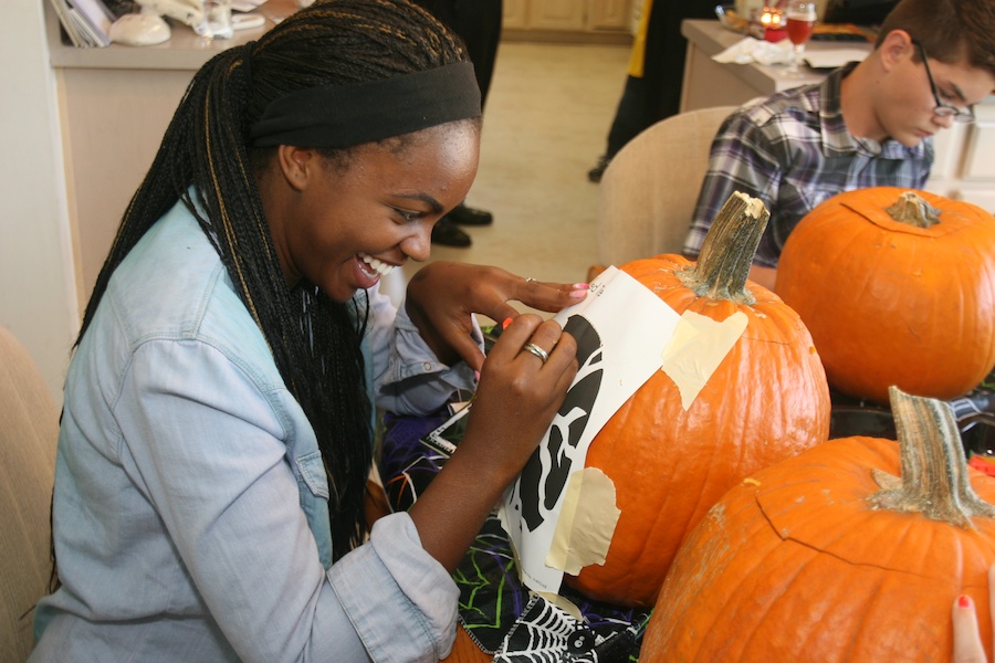 Pumpkin carving with family and friends 10/27/2013