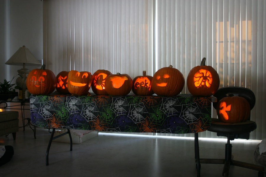 Pumpkin carving with family and friends 10/27/2013