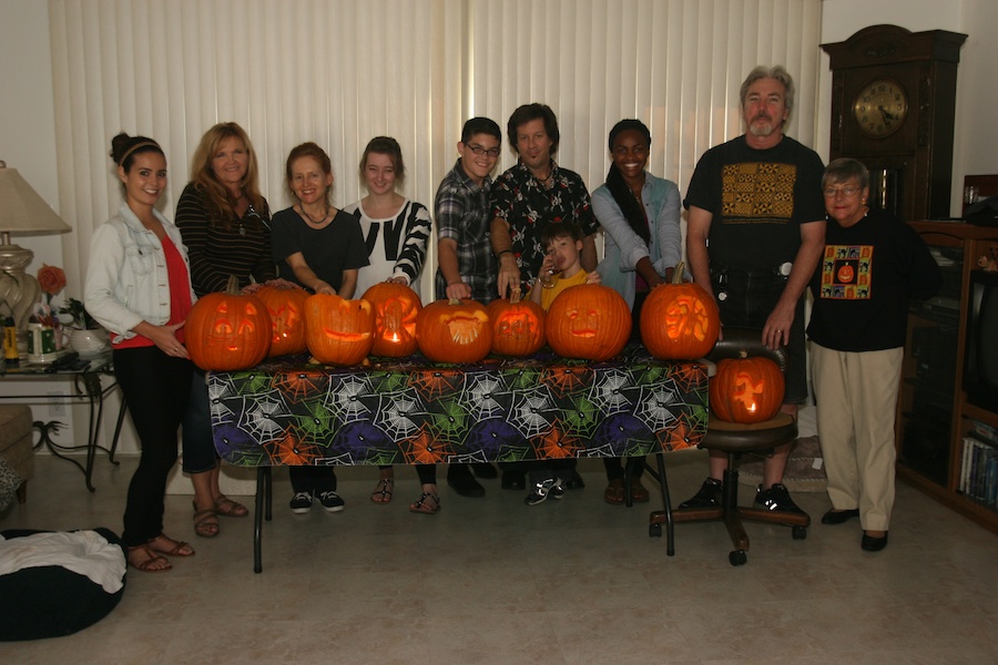 Pumpkin carving with family and friends 10/27/2013