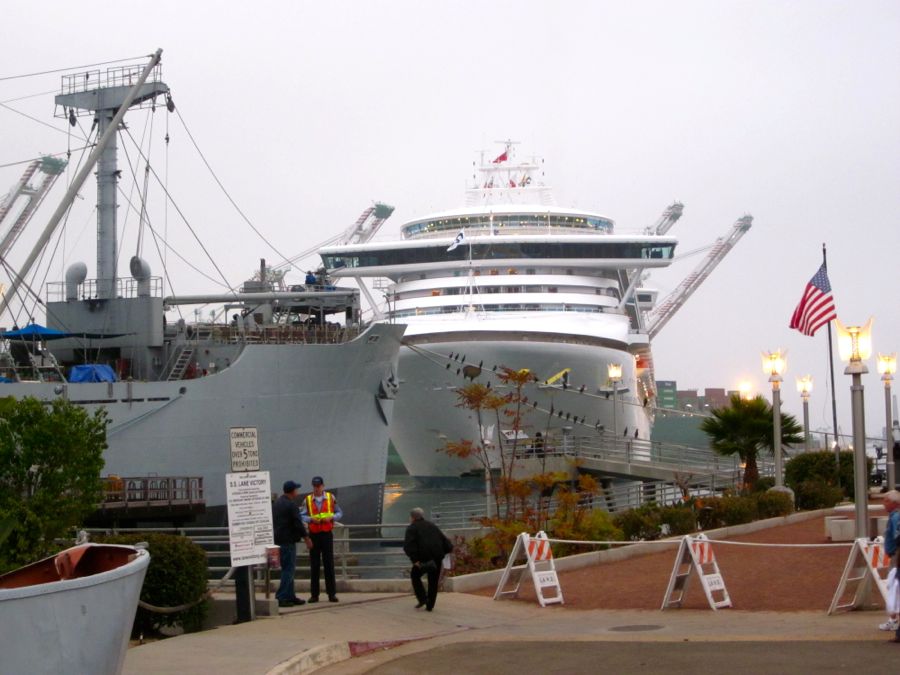 Lane Victory 2011 arrival  and leaving port