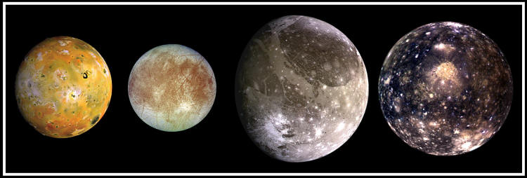 The four moons we saw from the telescope