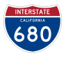 Interstate 680 highway wign