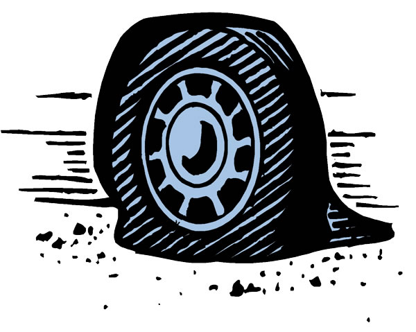 Comic flat tire