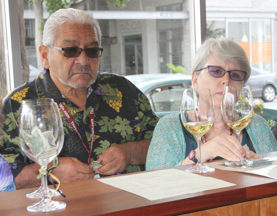 Morning wine tasting before lunch on the Vino Train adventure 8/1/2015