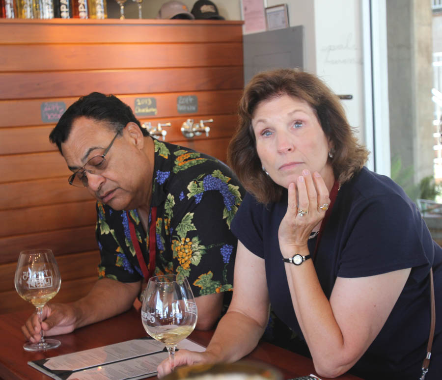 Morning wine tasting before lunch on the Vino Train adventure 8/1/2015