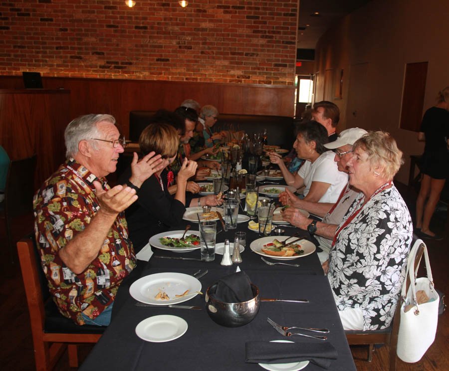 Morning wine tasting before lunch on the Vino Train adventure 8/1/2015