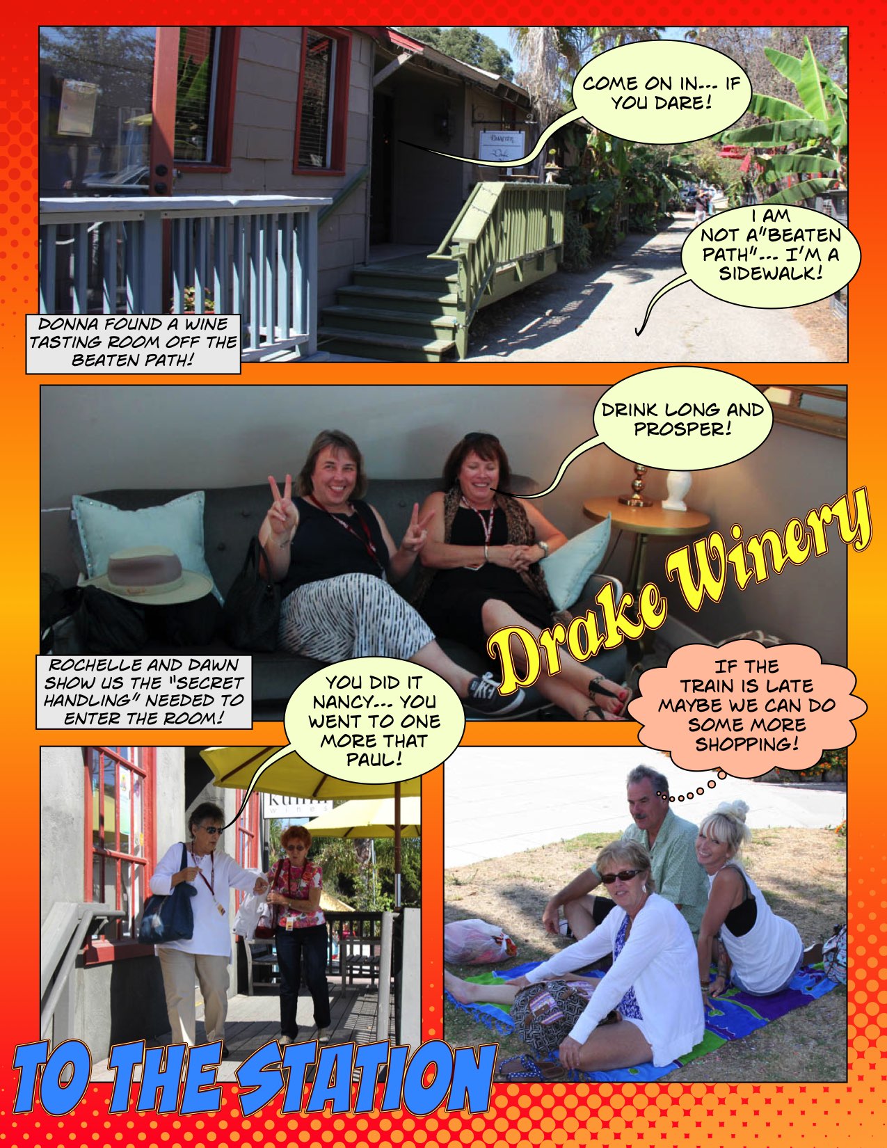 Comic view of the August 6th Vino Train Adventure