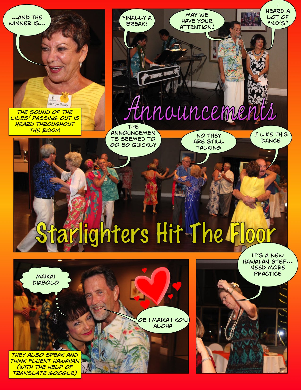 Comical view of the July 2016 Staarlighters Summar Hawaiian Dance