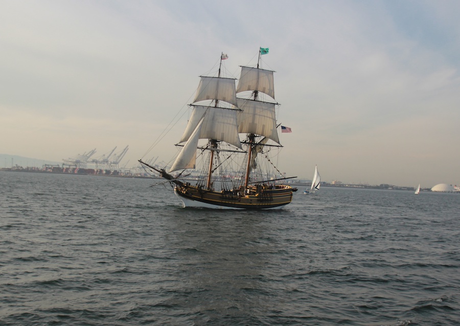 The gun battle begins in Long Beach Harbor January 2012