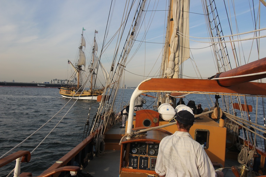 The gun battle begins in Long Beach Harbor January 2012