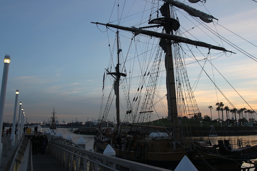 The gun battle begins in Long Beach Harbor January 2012