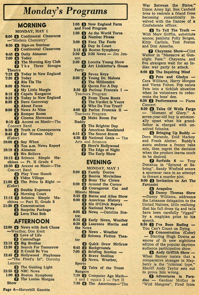 Retro TV Channel Guide