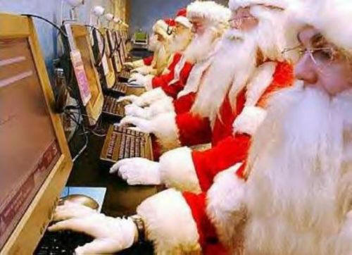 Santa At The Computer