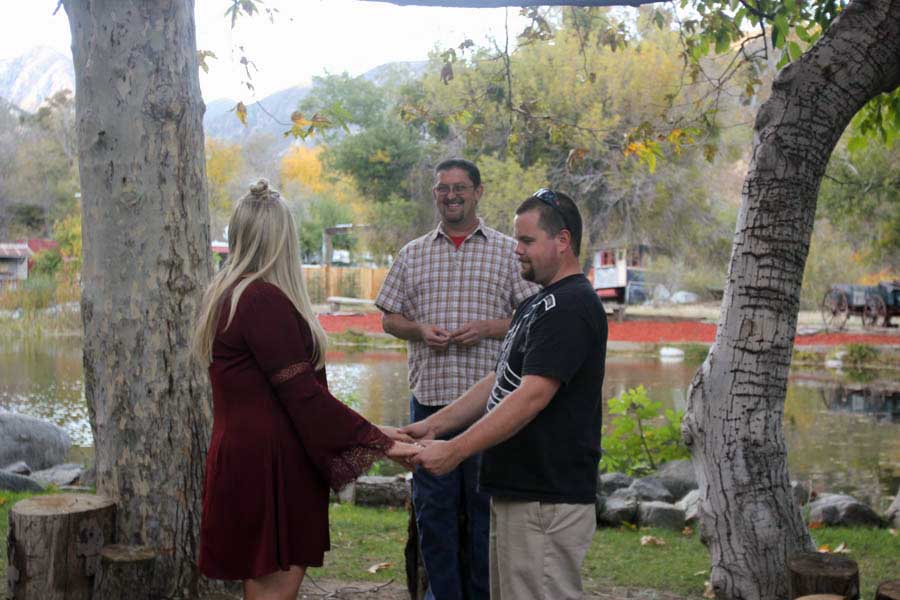 The wedding rehearsal gets underway