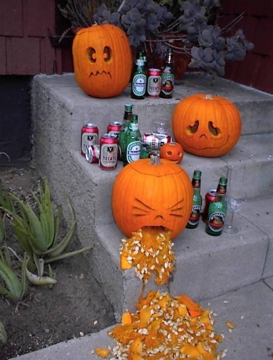 Mixing pumkins and alcohol