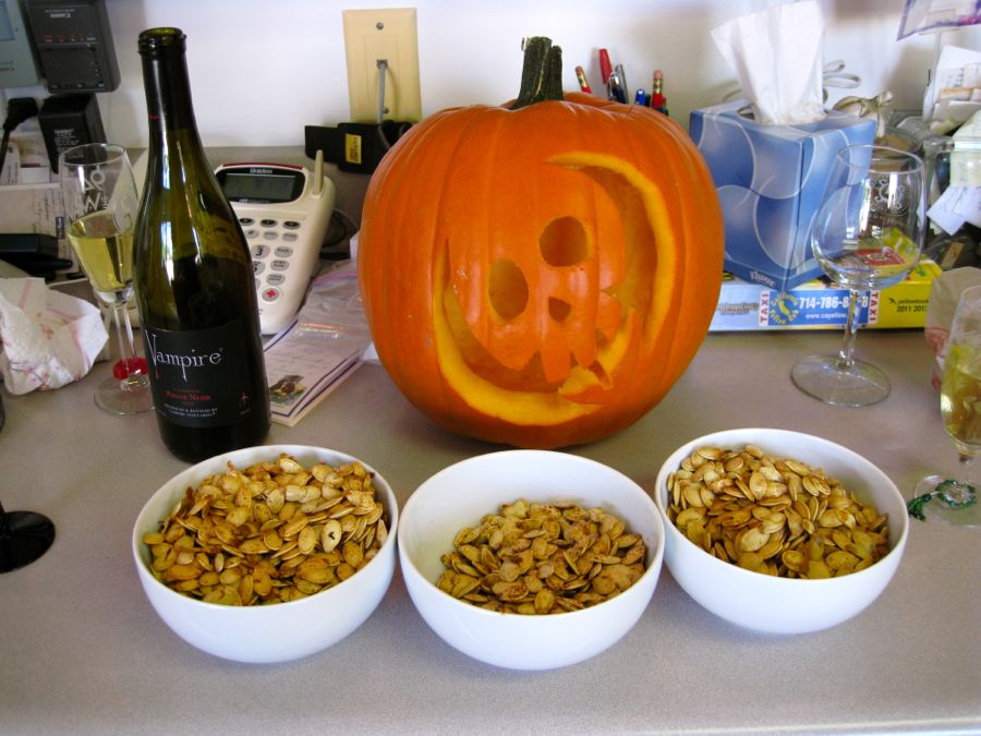 Carving the pumpkins with family at the Liles home