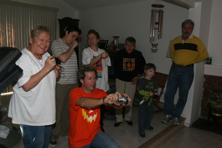 Carving the pumpkins with family at the Liles home