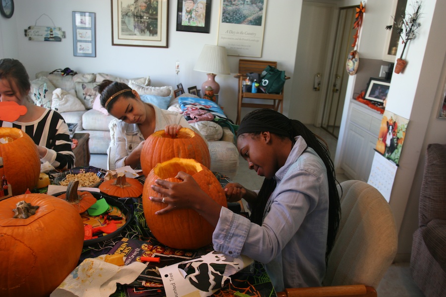 Pumpkin carving with family and friends 10/27/2013