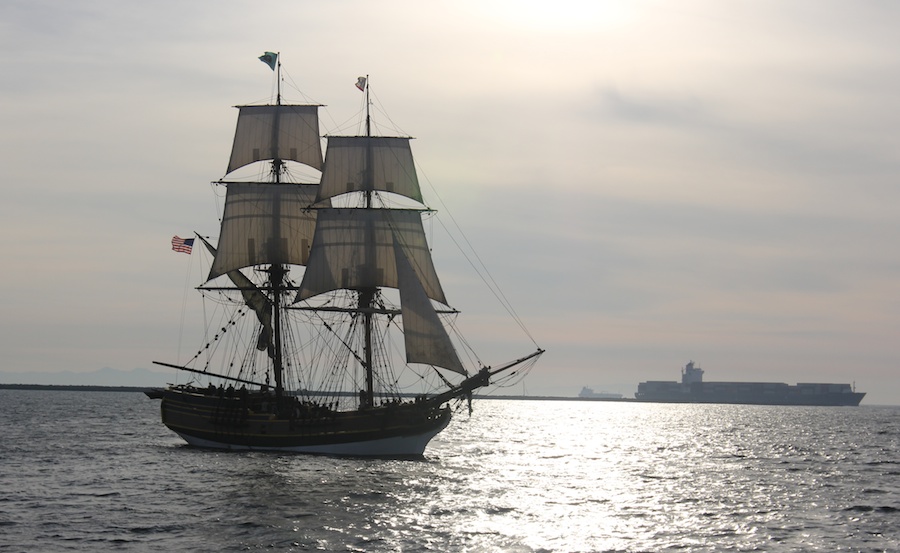 The gun battle begins in Long Beach Harbor January 2012
