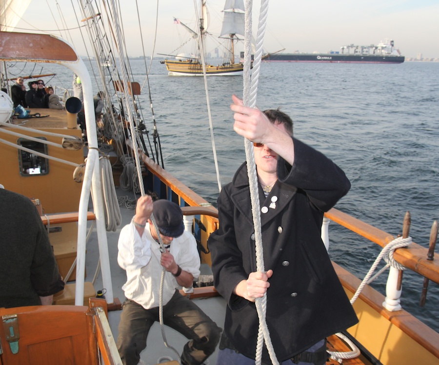 The gun battle begins in Long Beach Harbor January 2012