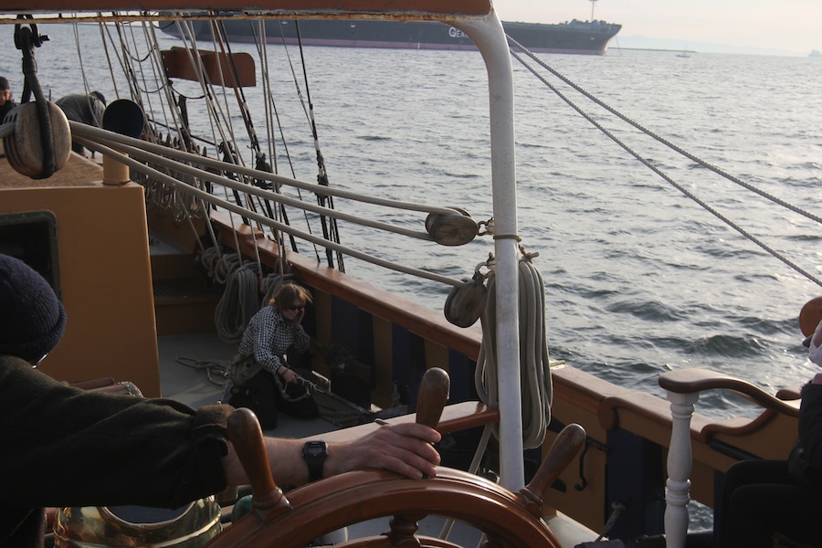 The gun battle begins in Long Beach Harbor January 2012