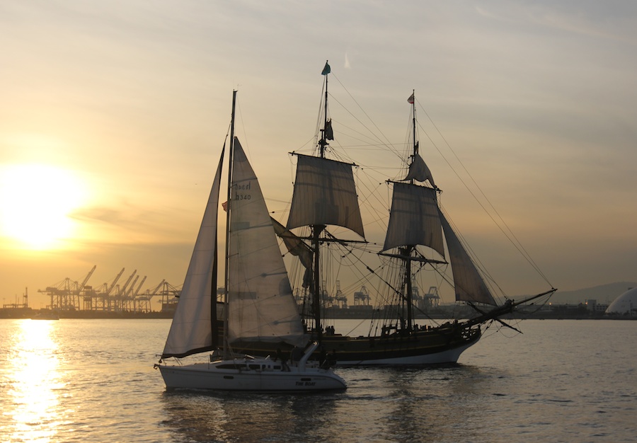 The gun battle begins in Long Beach Harbor January 2012