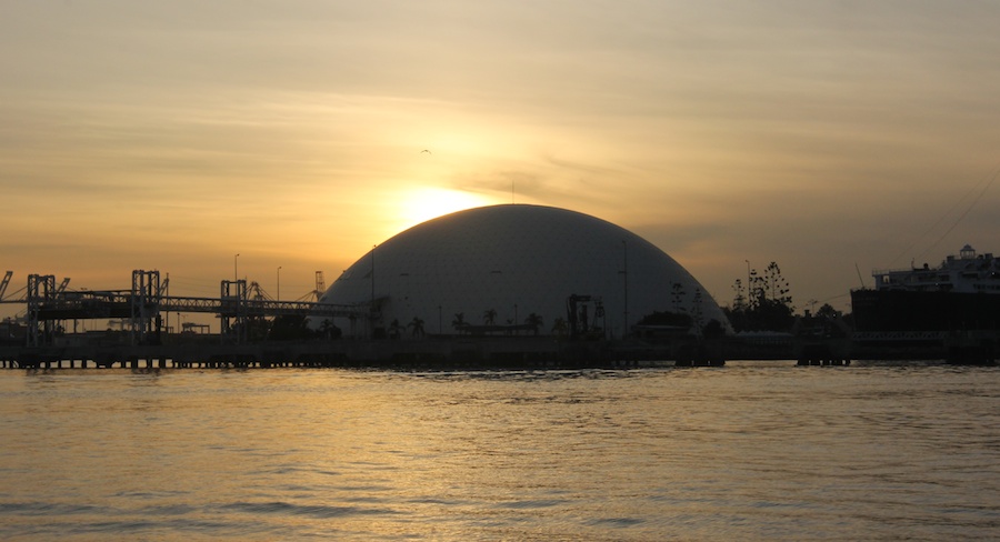 The gun battle begins in Long Beach Harbor January 2012