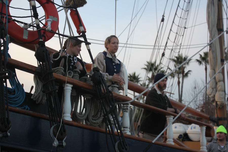 The gun battle begins in Long Beach Harbor January 2012